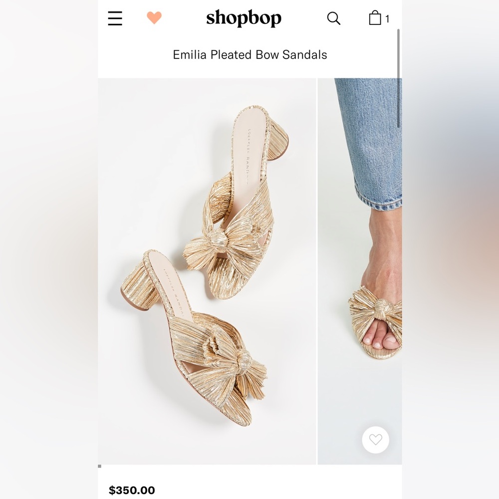 Loeffler Randall Emilia Pleated Bow Sandals in Gold